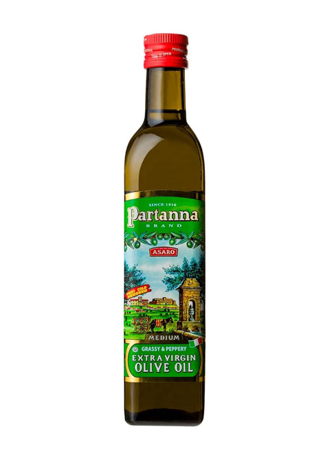 Partanna Robust Extra Virgin Olive Oil - Premium Castelvetrano Olive Oil - Harvested in Sicily - Pure Authentic Italian - Monovarietal - Rich in Flavor - First Cold Pressed - 33.8 fl oz (1 L) Glass