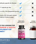 Vinatura Maca Root + Dim Capsules For Women Supplement 60