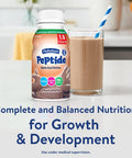 PediaSure Peptide 1.0 Cal 24 Count Complete Balanced Nutrition for Kids with GI Conditions Peptide-Based Formula with 7g Protein and Prebiotics for Oral or Tube Feeding Chocolate 8-fl-oz Bottle