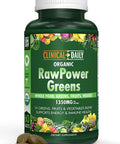 Clinical Daily Raw Power Greens Organic Usda Tablets - Start Dissolving Fast For Absorption. Your Super Greens Powder Organic Superfood In Convenient Fruits And Veggies Supplement Pills. Vegan 60 Ct