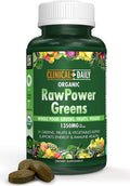 Clinical Daily Raw Power Greens Organic Usda Tablets - Start Dissolving Fast For Absorption. Your Super Greens Powder Organic Superfood In Convenient Fruits And Veggies Supplement Pills. Vegan 60 Ct