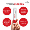 Teazen Puer Tea Drink Mix Extract Powder of Fermented Pu-erh Tea Hot or Iced Herbal Tea Dietary Fiber and Detox 10 Sticks 0.63oz