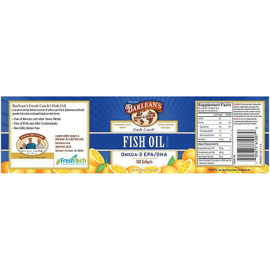 Barlean's Organic Oils Fresh Catch Fish Oil 100 Softgels 1000 mg