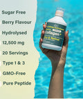 NUTRI BEAUTIES 12500mg Hydrolysed Marine Collagen PLUS Zinc & Retinol+Hyaluronic Acid Biotin Vitamin C D3 & Silica for Hair Skin Nails Joints |Collagen Supplements for Women| 500ml| Sugar-Free