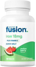 Bariatric Fusion Iron Supplement For Women Quick Melt Sugar Dissolvable Chewable Iron Tablets Ferrous Fumarate 18 Mg Iron With Vitamin C Melon Berry Gluten, Dairy And Soy 90 Count