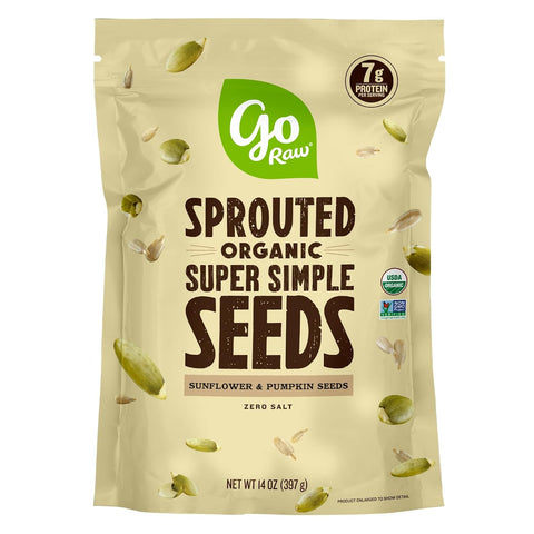 Go Raw Organic Sprouted Pumpkin Seeds - Sea Salted Pepita Snack | Keto, Non-GMO, Vegan, Gluten-Free, Kosher, Paleo, Protein-Packed Superfood, Healthy Vegan Snack for Adults and Kids, 14oz Bag