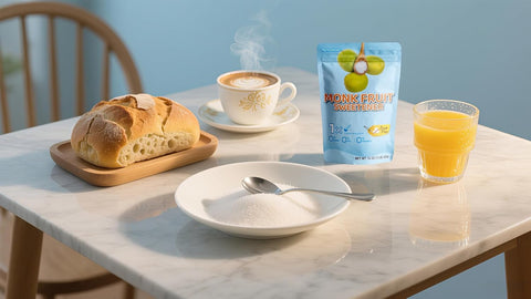 Monk Fruit Sweetener With Erythritol,White Sugar Substitute From Monk Fruit Extract,White Sugar Replacement for Baking,Coffee & Tea,Low Carb,Non GMO,Keto,1 LB Bag (16 Ounce (Pack of 1))