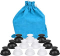 Silicone Cupping Therapy Sets Cups Massage,12Pcs Professional Vacuum Cupping Anti Cellulite Suction Cup For Facial Body Massage,Deep Tissue,Myofascial Release,Pain Relief,Muscle Relaxation-Black+White