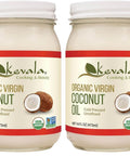 Kevala Organic Coconut Oil - Great for High-Heat Cooking and Baking at Home, Ideal for Oil Pulling Due to Its Antimicrobial Properties and Pleasant Taste, Easy Storage with a Glass Jar of 16 oz