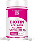 Biotin Supplement 10000mcg with Collagen Peptides Keratin and Pumpkin Seed Oil for Hair Skin and Nails Hair Growth Supplement for Women and Men Biotin and Collagen Supplements for Hair Loss