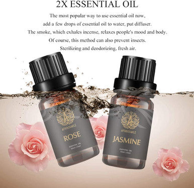 Aphrosmile Jasmine Rose Essential Oil - 100% Pure Jasmine Rose Oil, Organic Therapeutic-Grade Aromatherapy Essential Oil 10mL/0.33oz