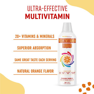 Liquid Multivitamin with Vitamin B6 Vitamin B2 for Digestive Immune Support Powerful Vitamins Minerals to Support Natural Detox Cleanse Strong Hair Skin Nails 32 FL oz