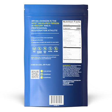 Blueprint Bryan Johnson Hemp Protein - 27G Plant Protein - Vanilla (15 Servings)