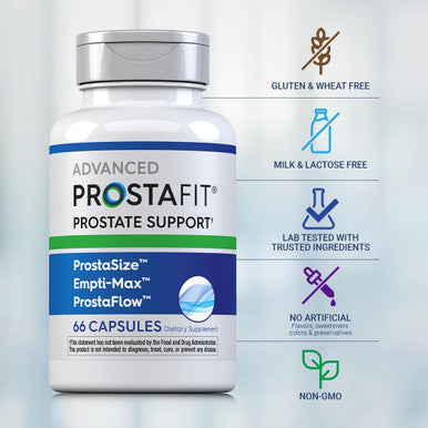 Piping Rock Prostafit Advanced Prostate Support Health Supplement For Men Herbal Complex With Saw Palmetto, Pumpkin Seed, Zinc, Plus Stinging Nettle Extract 66 Capsules Laboratory Tested