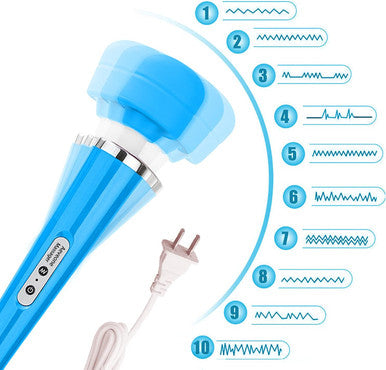 Wired Powerful Handheld Electric Massager, Strong Magic Vibration Personal Back Massage For Sports Recovery, Muscle Aches, Body Pain (Blue)