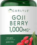 Goji Berry 1000Mg | 120 Capsules | Concentrated Extract From Wolfberry Plant | Non-Gmo, Gluten Free | By Carlyle