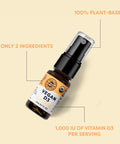 Vimergy Vegan D3 Benefits Immune Function USDA Certified Organic Vegan Gluten Free 1000IU/Servings 96 Servings