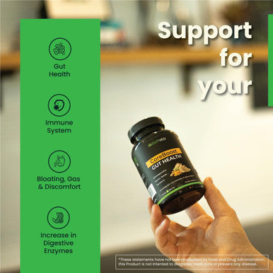 Gut Health Supplement Coreboost With Ashwagandha, Carom Seeds, Turmeric - Prebiotics And Probiotics For Women & Men - 2 Billion Cfu-Best For Digestive Health, Bloating Relief, Gas Reduction