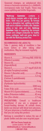 Nutricap Gummies for hair, nails &skin strength - rasperry and blueberry flavor - 90 gummies