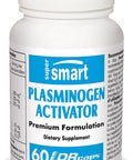 Supersmart Plasminogen Activator Supplement Blood Pressure Health Rich in Pterostilbene Nattokinase Serrapeptase Antioxidant NonGMO Gluten Free 60 DR Capsules