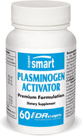 Supersmart Plasminogen Activator Supplement Blood Pressure Health Rich in Pterostilbene Nattokinase Serrapeptase Antioxidant NonGMO Gluten Free 60 DR Capsules