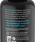 Total Omega3 Fish Oil from Wild Sockeye Salmon Alaskan Pollock Antarctic Krill Oil Astaxanthin Phospholipids Wax Esters for Better Absorption 960mg of EPA DHA Fatty Acids 120 Softgels