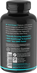 Total Omega3 Fish Oil from Wild Sockeye Salmon Alaskan Pollock Antarctic Krill Oil Astaxanthin Phospholipids Wax Esters for Better Absorption 960mg of EPA DHA Fatty Acids 120 Softgels