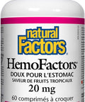 Natural Factors HemoFactor Iron 20mg 60 Chewable Tablets