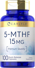 Carlyle 5-MTHF Supplement 15mg | 100 Capsules | L-Methylfolate | Non-GMO Gluten | Premium Quality
