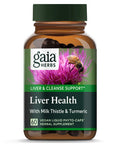 Gaia Herbs Liver Health Vegan Liquid Capsules 60 Count Daily Liver Detox Supplement Antioxidant Source with Organic Milk Thistle Turmeric (Curcumins) Licorice Root