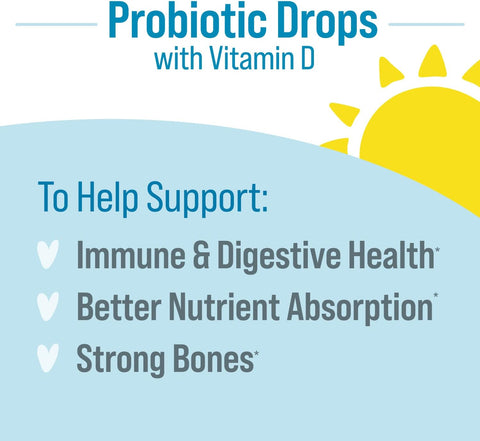 Culturelle Baby Probiotic Drops + Vitamin D Immune and Digestive Health Support For Babies Infants and Newborns 012 Months 30 Day Supply Gluten and NonGmo 9Ml