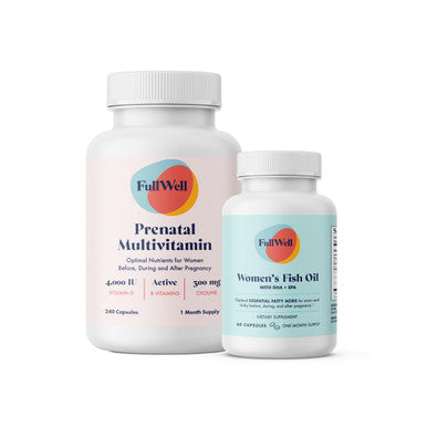 FullWell Women's Prenatal Essentials - Women s Prenatal Multivitamin & Fish Oil - Supports Maternal Health & Fetal Development - Omega 3 DHA Folate & Choline- 30 Servings