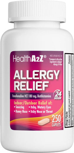 HealthA2Z Fexofenadine HCl 180mg 24-Hour Allergy Relief
