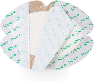 MedVance TM Silicone - Bordered Silicone Adhesive Foam Dressing, Back/Shoulder/Thigh/Abdomen, 15 cm x 15 cm (11 cm x 16 cm Pad), Box of 5 dressings