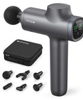 Mebak 5 Percussion Massage Gun Handheld Deep Tissue Muscle Gun Massager Cordless Rechargeable Portable Massager Gun with LCD Easy Touch Screen for Neck Back Shoulder and Feet Dark Grey