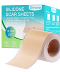 Dimora Waterproof Silicone Scar Sheets - Medical Grade Silicone Scar Tape (1.6 X120" Roll), Ultra-Thin Scar Removal Treatment For Surgical Scars, C Section, Tummy Tuck, Keloid Treatment