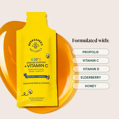 Beekeeper'S Naturals Propolis Liposomal Vitamin C By Beekeeper'S Naturals 1000Mg Vitamin C Propolis & Organic Honey Supercharged Immune Support & Increased Bioavailibity For Max Absorption 30 Ct