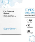 Supersmart Eye Pressure Control with Bilberry Extract Standardized to 36 Anthocyanins Natural Eye Health Anti Aging Supplement NonGMO Gluten Free 30 Vegetarian Capsules