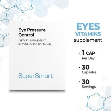 Supersmart Eye Pressure Control with Bilberry Extract Standardized to 36 Anthocyanins Natural Eye Health Anti Aging Supplement NonGMO Gluten Free 30 Vegetarian Capsules