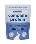 NativePath Complete Beef Protein Powder Isolate ÃƒÂ¢Ã¢â€šÂ¬Ã¢â‚¬Å“ Grass-Fed Pasture-Raised Dairy & Lactose Free Gluten Free Zero Sugar MCTs & Amino Acids ÃƒÂ¢Ã¢â€šÂ¬Ã¢â‚¬Å“ 20g Protein Vanilla Flavor 30 Servings