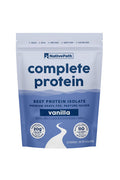 NativePath Complete Beef Protein Powder Isolate Grass-Fed Pasture-Raised Dairy & Lactose Free Gluten Free Zero Sugar MCTs & Amino Acids 20g Protein Vanilla Flavor 30 Servings