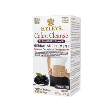 Hyleys Colon Cleanse BlackBerry (1 Pack) and 14 Day Weight Loss Tea - 42 Tea Bags (1 Pack)