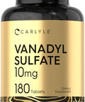 Vanadyl Sulfate 10Mg 180 Tablet Capsules With Chromium Picolinate Vegetarian Non-Gmo Gluten Free Supplement By Carlyle