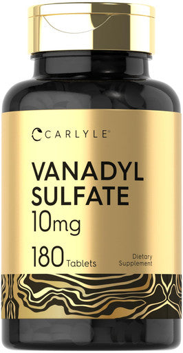 Vanadyl Sulfate 10Mg 180 Tablet Capsules With Chromium Picolinate Vegetarian Non-Gmo Gluten Free Supplement By Carlyle
