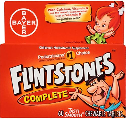 Flintstones Complete Multivitamin Supplement Chewable Tablets 60 Count (Pack of 2)