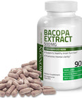 Bronson Bacopa Monnieri Extract 500 mg - Promotes Mental Clarity and Brain Function - Non GMO, 90 Vegetarian Capsules