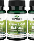Swanson Maximum Strength Olive Leaf Extract 100 Milligrams 60 Veg Capsules (3 Pack)