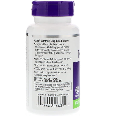 Natrol Melatonin Time Release 5Mg Tablets 100 Ea ( Packs Of 4)