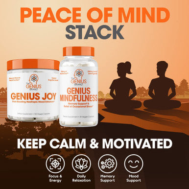 Genius Joy Nootropic Supplement w/Same Panax Ginseng LTheanine 100 Veggie Pills
