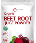 Micro Ingredients Organic Beet Root Powder 1 Pound Cold Pressed and Water Soluble Beet Juice Pre-Workout Concentrated Powder Energy & Immune System Support Non-GMO